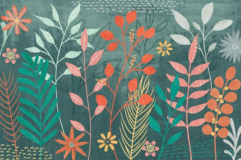 Fresh Petals I Black Ornate Wood Framed Art Print with Double Matting by Charron, Veronique