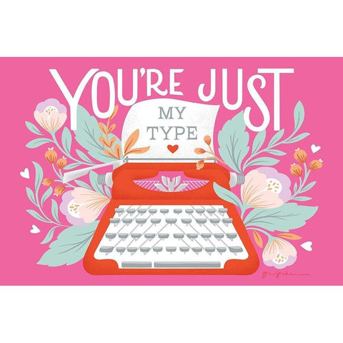 Just My Type I White Modern Wood Framed Art Print by Graham, Gia