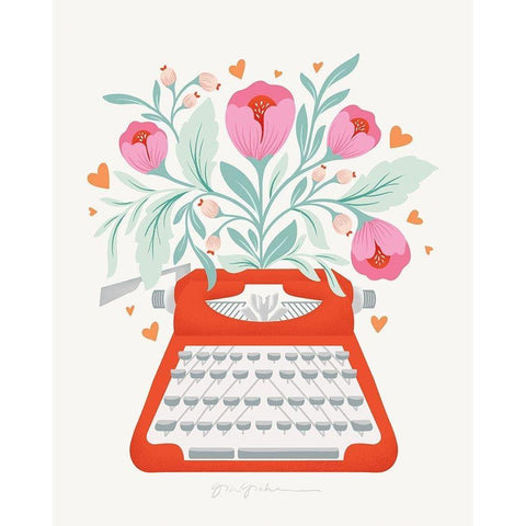 Just My Type II White Modern Wood Framed Art Print by Graham, Gia