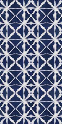 Indigo Splash Pattern VIE Panel Black Ornate Wood Framed Art Print with Double Matting by June, Dina