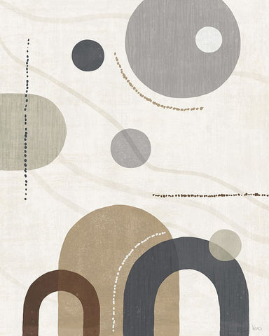 Soft Balance II Neutral Black Ornate Wood Framed Art Print with Double Matting by Charron, Veronique