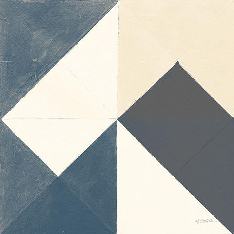 Triangles IV Teal Crop Black Modern Wood Framed Art Print by Schick, Mike