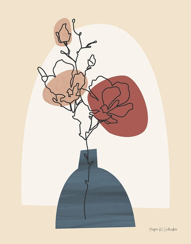 Potted Beauty I Teal Black Ornate Wood Framed Art Print with Double Matting by Gallagher, Megan