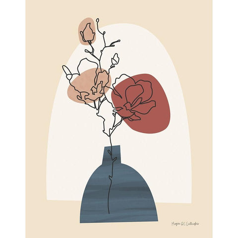 Potted Beauty I Teal Gold Ornate Wood Framed Art Print with Double Matting by Gallagher, Megan