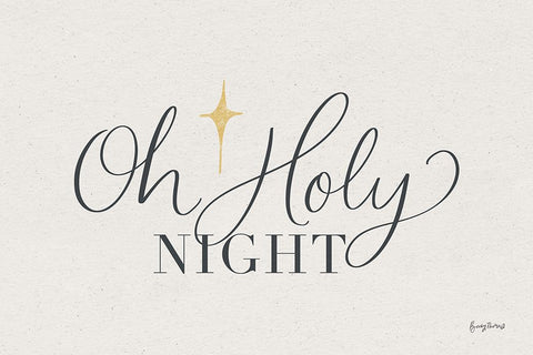 Oh Holy Night White Modern Wood Framed Art Print with Double Matting by Thorns, Becky