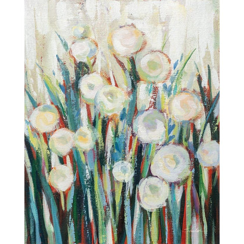 Sprinkled White Flowers I Gold Ornate Wood Framed Art Print with Double Matting by Vassileva, Silvia
