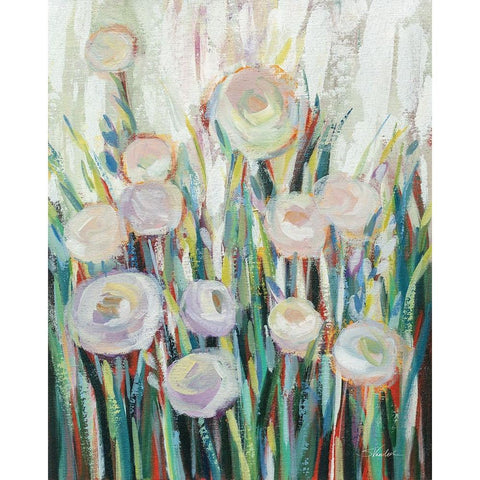 Sprinkled White Flowers II White Modern Wood Framed Art Print by Vassileva, Silvia
