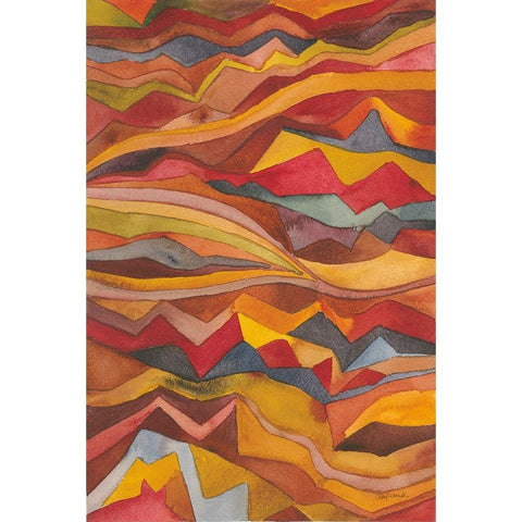 Painted Desert I White Modern Wood Framed Art Print by Warrick, Cheryl