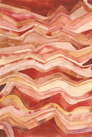 Painted Desert II Black Ornate Wood Framed Art Print with Double Matting by Warrick, Cheryl