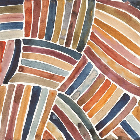 Furrow I White Modern Wood Framed Art Print with Double Matting by Warrick, Cheryl