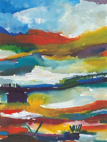 Nocturne I Black Ornate Wood Framed Art Print with Double Matting by Warrick, Cheryl