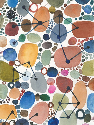 Bliss I White Modern Wood Framed Art Print with Double Matting by Warrick, Cheryl