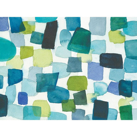 Toggle Blocks Black Modern Wood Framed Art Print with Double Matting by Warrick, Cheryl