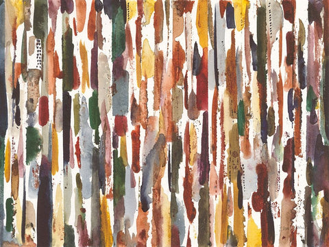 Strata I Black Ornate Wood Framed Art Print with Double Matting by Warrick, Cheryl