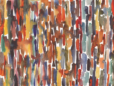 Strata II White Modern Wood Framed Art Print with Double Matting by Warrick, Cheryl