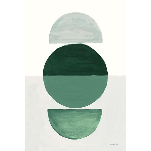 In Between I Green White Modern Wood Framed Art Print by Nai, Danhui