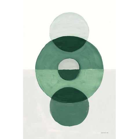 In Between II Green White Modern Wood Framed Art Print by Nai, Danhui