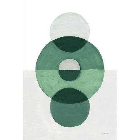 In Between II Green Black Modern Wood Framed Art Print with Double Matting by Nai, Danhui