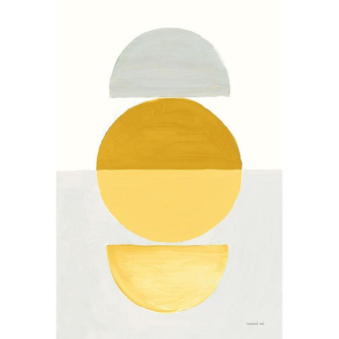 In Between I Yellow White Modern Wood Framed Art Print by Nai, Danhui