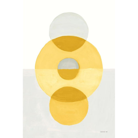 In Between II Yellow Black Modern Wood Framed Art Print with Double Matting by Nai, Danhui