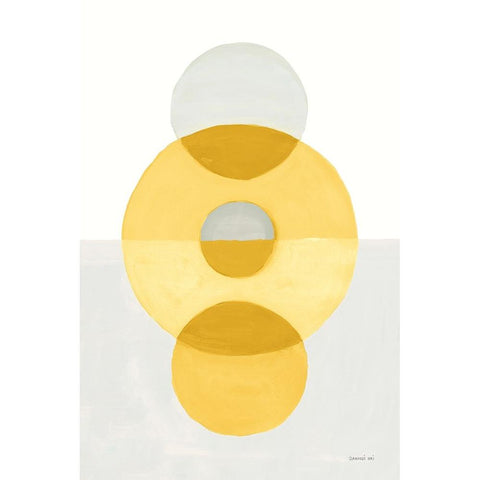 In Between II Yellow Black Modern Wood Framed Art Print by Nai, Danhui