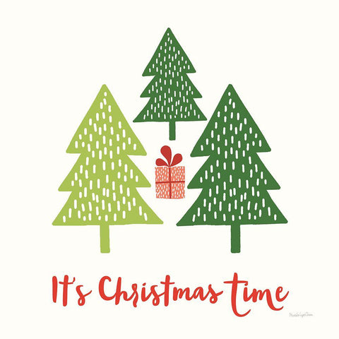 Merry Everything IV Script Gold Ornate Wood Framed Art Print with Double Matting by Charro, Mercedes Lopez