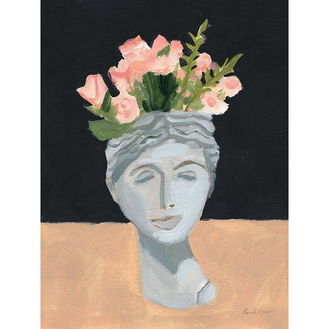 Golden Roses White Modern Wood Framed Art Print by Munger, Pamela