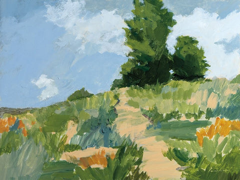 Morning Walk Black Ornate Wood Framed Art Print with Double Matting by Munger, Pamela