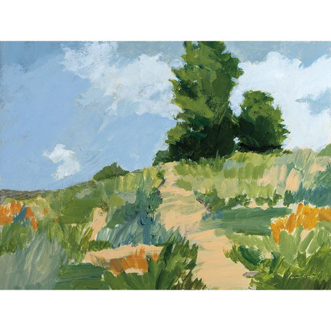 Morning Walk White Modern Wood Framed Art Print by Munger, Pamela