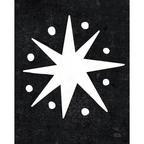 Christmas Whimsy Star Black Modern Wood Framed Art Print with Double Matting by Mullan, Michael