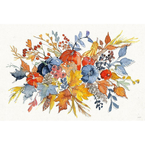 Fall Flair I Gold Ornate Wood Framed Art Print with Double Matting by Tavoletti, Anne