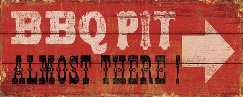 BBQ Pit Black Ornate Wood Framed Art Print with Double Matting by Pela Studio