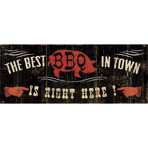 The Best BBQ in Town Black Modern Wood Framed Art Print by Pela Studio