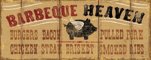 Barbeque Heaven Black Ornate Wood Framed Art Print with Double Matting by Pela Studio