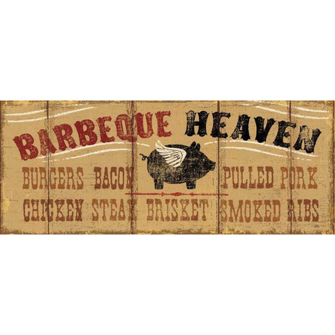 Barbeque Heaven Black Modern Wood Framed Art Print by Pela Studio