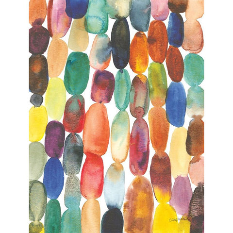 Orbs I Gold Ornate Wood Framed Art Print with Double Matting by Warrick, Cheryl