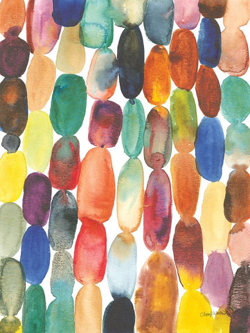 Orbs I Black Ornate Wood Framed Art Print with Double Matting by Warrick, Cheryl