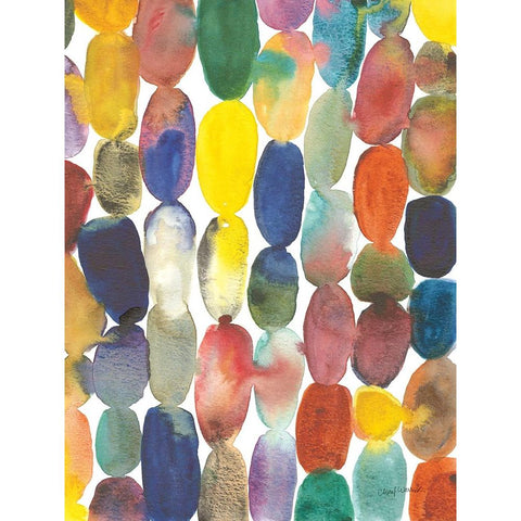 Orbs II White Modern Wood Framed Art Print by Warrick, Cheryl