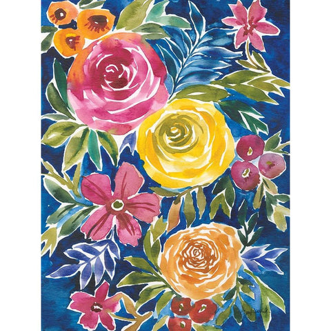 Flower Patch I Black Modern Wood Framed Art Print by Warrick, Cheryl