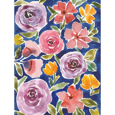 Flower Patch III Black Modern Wood Framed Art Print by Warrick, Cheryl