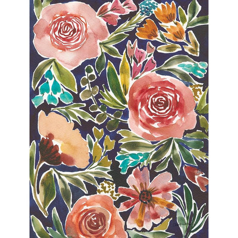 Flower Patch IV Gold Ornate Wood Framed Art Print with Double Matting by Warrick, Cheryl