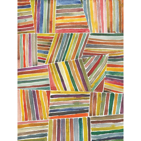 Stripes I White Modern Wood Framed Art Print by Warrick, Cheryl