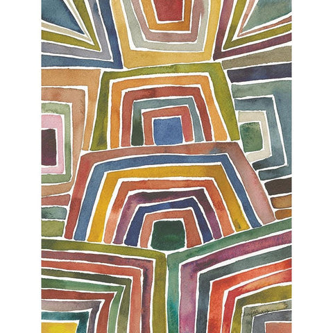 Stripes II Black Modern Wood Framed Art Print by Warrick, Cheryl