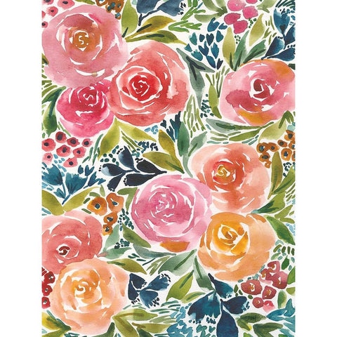 Garden Bliss III White Modern Wood Framed Art Print by Warrick, Cheryl