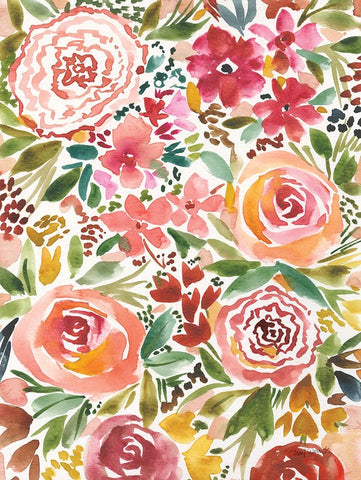 Garden Bliss IV Black Ornate Wood Framed Art Print with Double Matting by Warrick, Cheryl