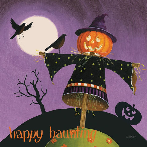 Happy Haunting V Black Ornate Wood Framed Art Print with Double Matting by Audit, Lisa