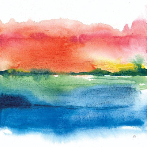 Jewel Waterway I Gold Ornate Wood Framed Art Print with Double Matting by Paschke, Chris