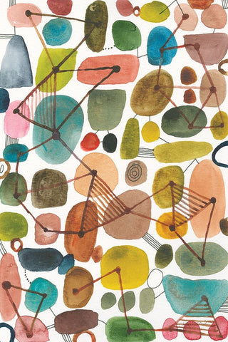 Bliss IV White Modern Wood Framed Art Print with Double Matting by Warrick, Cheryl