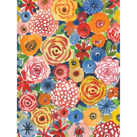 Petal Play II Black Modern Wood Framed Art Print with Double Matting by Warrick, Cheryl