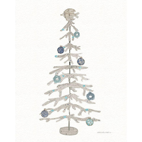 Decorative Coastal Holiday Tree IV Black Modern Wood Framed Art Print by McKenna, Kathleen Parr